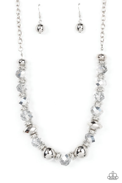 INTERSTELLAR INFLUENCER - SILVER BEAD GEM NECKLACE - PAPARAZZI