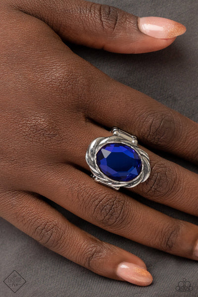 SUPREME SPARKLE - MULTI PURPLE IRIDESCENT GEM SILVER RING - PAPARAZZI - FASHION FIX JANUARY 2022