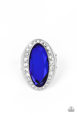 BELIEVE IN BLING - BLUE GEM SILVER RING - PAPARAZZI
