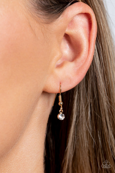 LUNAR LAGOON - GOLD MOON AND STAR RHINESTONE NECKLACE - PAPARAZZI