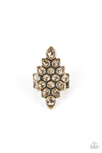 COMBUSTIBLE IRIDESCENCE - BRASS TOPAZ RHINESTONE RING - PAPARAZZI