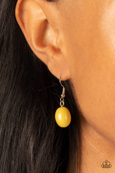 VENETIAN VOYAGE - YELLOW AND SILVER LAYERED NECKLACE - PAPARAZZI