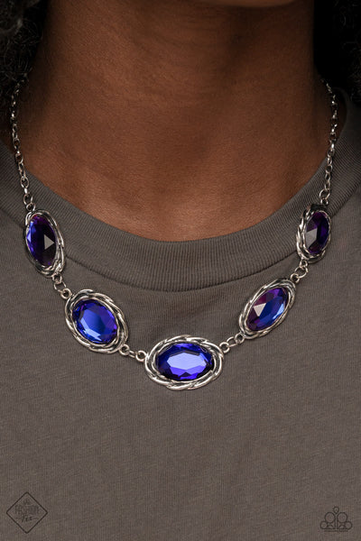 REGAL RENAISSANCE - MULTI PURPLE IRIDESCENT GEM SILVER NECKLACE - PAPARAZZI - FASHION FIX JANUARY 2022