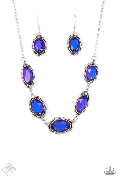 REGAL RENAISSANCE - MULTI PURPLE IRIDESCENT GEM SILVER NECKLACE - PAPARAZZI - FASHION FIX JANUARY 2022