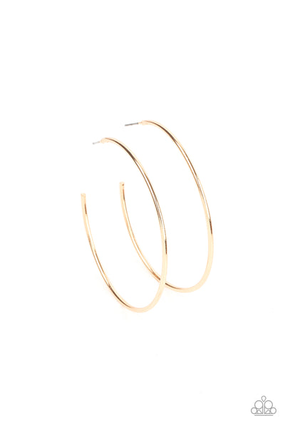 CAN I GET A HOOP HOOP - GOLD LARGE HOOP EARRINGS - PAPARAZZI