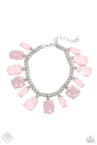 SERENDIPITOUS SHIMMER - PINK BEAD SILVER BRACELET - PAPARAZZI - FASHION FIX FEBRUARY 2022