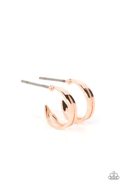 SMALLEST OF THEM ALL - GOLD ROSE GOLD TINY HOOP EARRINGS - PAPARAZZI