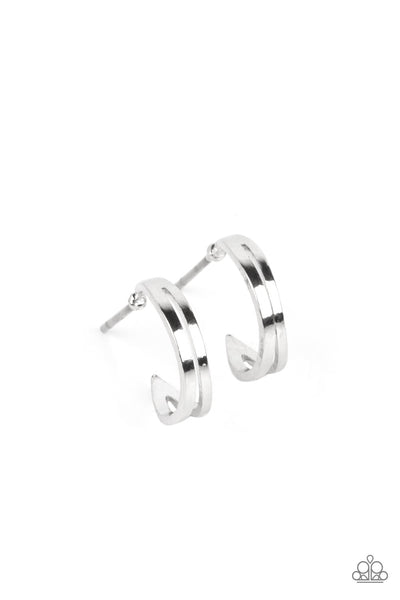 SMALLEST OF THEM ALL -SILVER TINY HOOP EARRINGS - PAPARAZZI