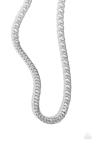 PRO LEAGUE - SILVER CHAIN URBAN NECKLACE - PAPARAZZI
