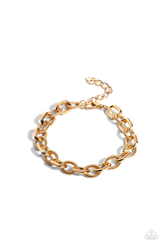DOUBLE CLUTCH - GOLD CHAIN URBAN BRACELET - PAPARAZZI