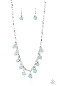 MOONBEAM MAGIC - BLUE BEAD SILVER NECKLACE - PAPARAZZI
