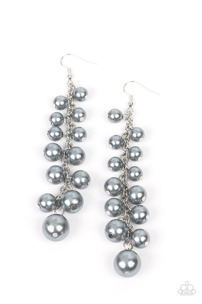 ATLANTIC AFFAIR - SILVER PEARL DROP EARRINGS - PAPARAZZI