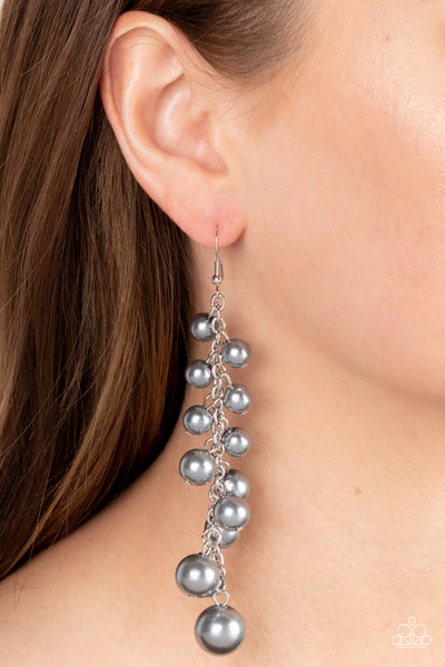 ATLANTIC AFFAIR - SILVER PEARL DROP EARRINGS - PAPARAZZI