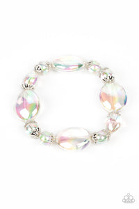 IRIDESCENT ILLUSIONS - MULTI BUBBLY IRIDESCENT STRETCHY BRACELET - PAPARAZZI