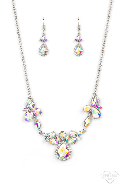 INTERGALACTIC ICON - MULTI IRIDESCENT GEM SILVER NECKLACE - EMPIRE DIAMOND EXCLUSIVE - PAPARAZZI