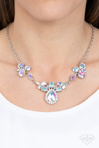 INTERGALACTIC ICON - MULTI IRIDESCENT GEM SILVER NECKLACE - EMPIRE DIAMOND EXCLUSIVE - PAPARAZZI
