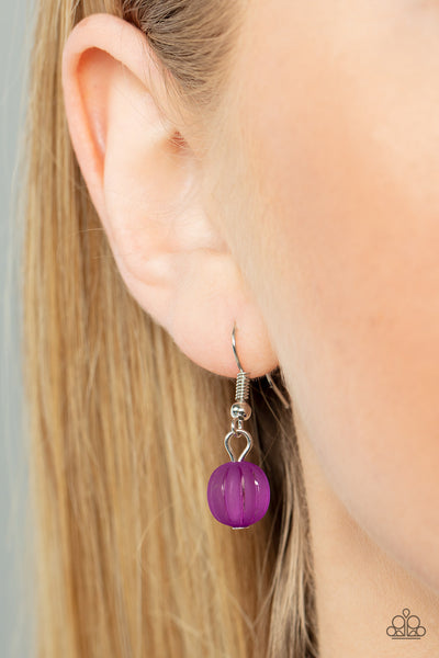 SUMMER SURPRISE - PURPLE BEAD SILVER LAYERED NECKLACE - PAPARAZZI