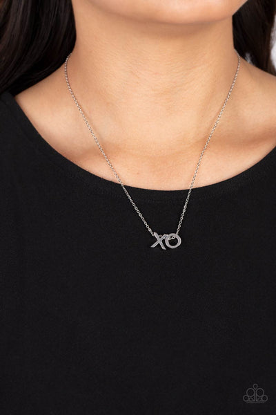 HUGS AND KISSES - SILVER XO NECKLACE - PAPARAZZI
