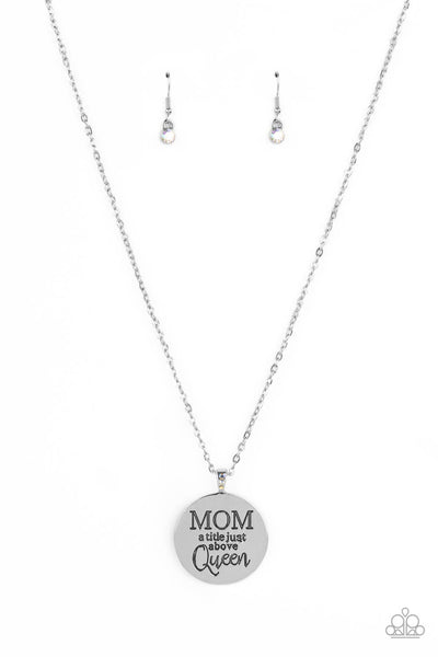 MOTHER DEAR - MULTI "MOTHER - A TITLE JUST ABOVE QUEEN" SILVER NECKLACE - PAPARAZZI