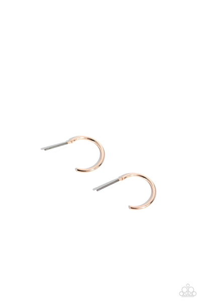 ULTRA UPMARKET - ROSE GOLD TINY HOOP EARRINGS - PAPARAZZI