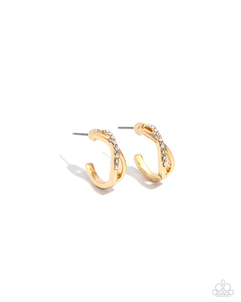 HOROSCOPIC HELIXES - GOLD INFINITY TINY HOOP EARRINGS - PAPARAZZI