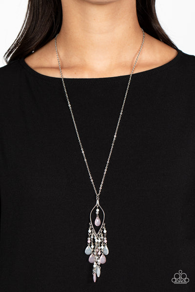 SWEET DREAMCATCHER - MULTI PINK WHITE AND SILVER PEARL NECKLACE - PAPARAZZI