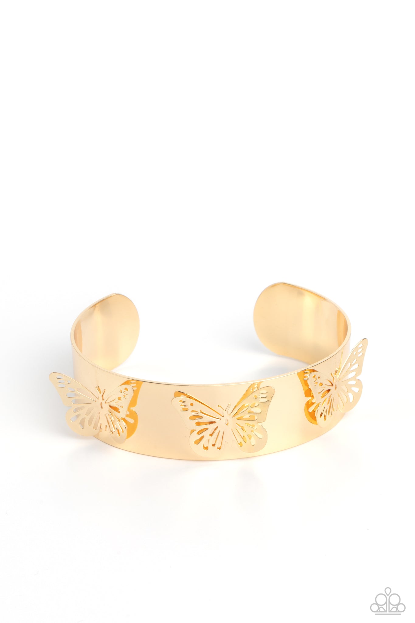 MAGICAL MARIPOSAS - GOLD BUTTERFLY CUFF BRACELET - PAPARAZZI