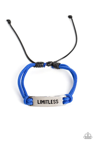 LIMITLESS LAYOVER - BLUE PARACORD SILVER URBAN SLIDE BRACELET - PAPARAZZI