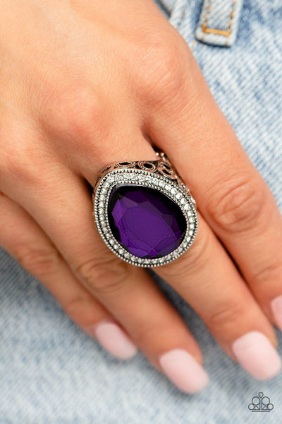ILLUMINATED ICON - PURPLE GEM SILVER RING - PAPARAZZI