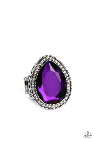 ILLUMINATED ICON - PURPLE GEM SILVER RING - PAPARAZZI