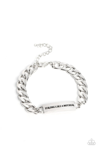 MIGHTY MATRIARCH - SILVER "STRONG LIKE A MOTHER" CHAIN BRACELET - PAPARAZZI