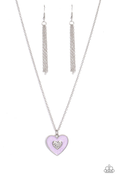 SO THIS IS LOVE - PURPLE HEART SILVER NECKLACE - PAPARAZZI