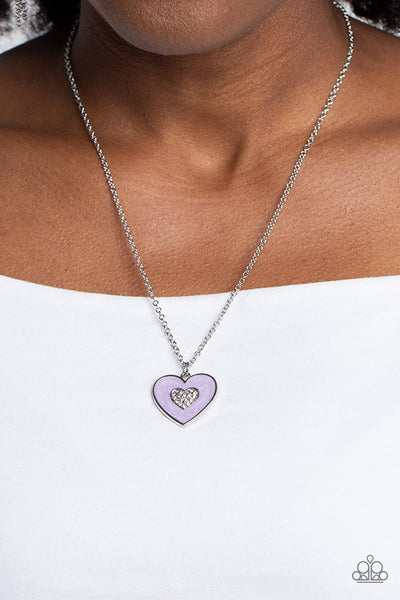 SO THIS IS LOVE - PURPLE HEART SILVER NECKLACE - PAPARAZZI
