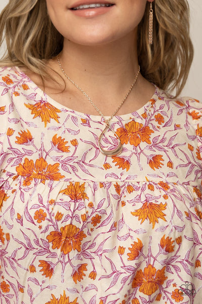 SUBTLE SEASON - ROSE GOLD TEARDROP SHORT NECKLACE - PAPARAZZI