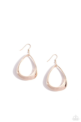 SUBTLE SOLSTICE - ROSE GOLD TEARDROP EARRINGS - PAPARAZZI