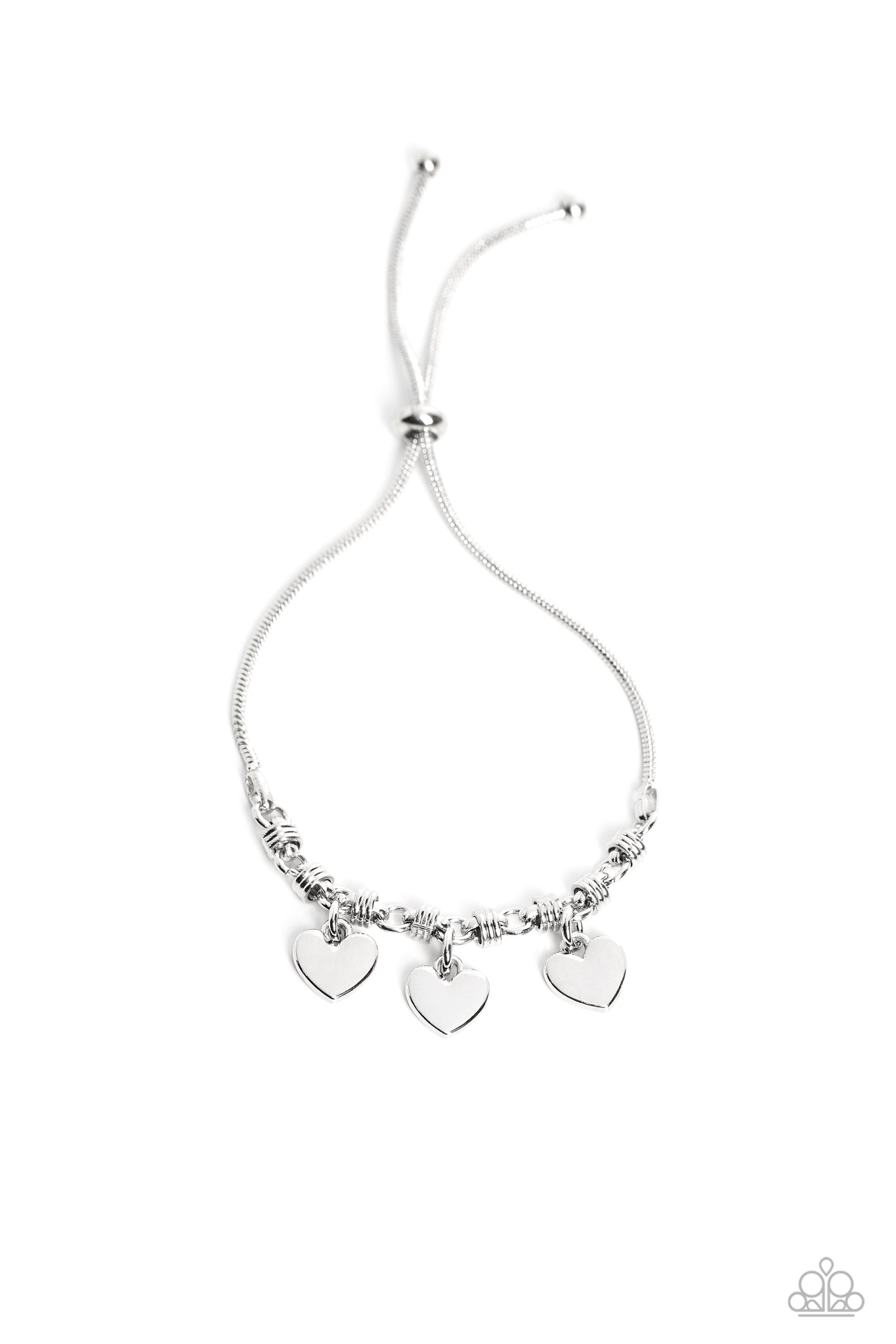 ROMANCE TALE - SILVER HEART SLIDE BRACELET - PAPARAZZ