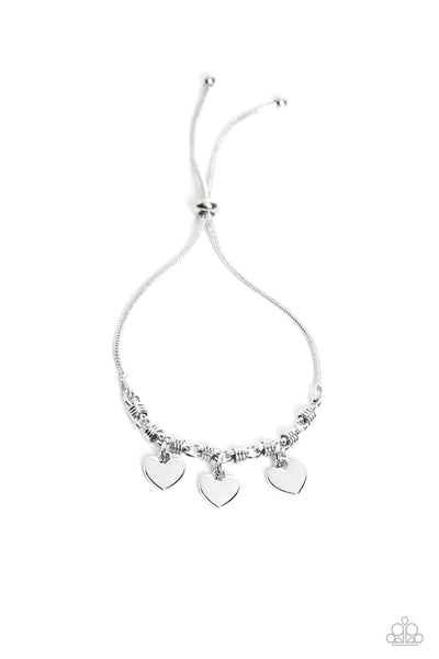 ROMANCE TALE - SILVER HEART SLIDE BRACELET - PAPARAZZ
