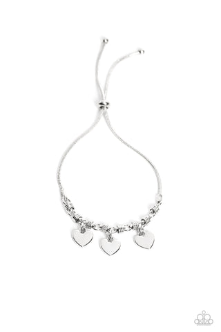 ROMANCE TALE - SILVER HEART SLIDE BRACELET - PAPARAZZ