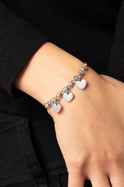 ROMANCE TALE - SILVER HEART SLIDE BRACELET - PAPARAZZ