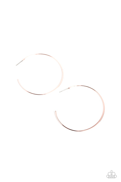 SEIZE THE SHEEN - ROSE GOLD HOOP EARRINGS - PAPARAZZI