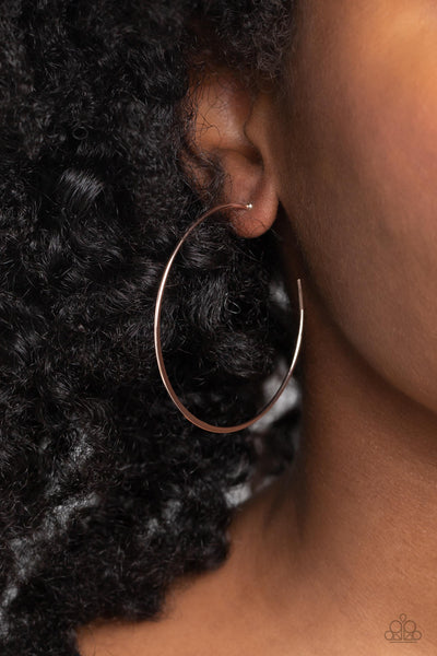 SEIZE THE SHEEN - ROSE GOLD HOOP EARRINGS - PAPARAZZI