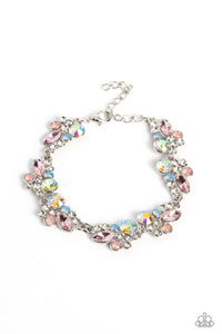 POOLSIDE PERFECTION - MULTI BLUE PINK AND IRIDESCENT GEM SILVER BRACELET - PAPARAZZI