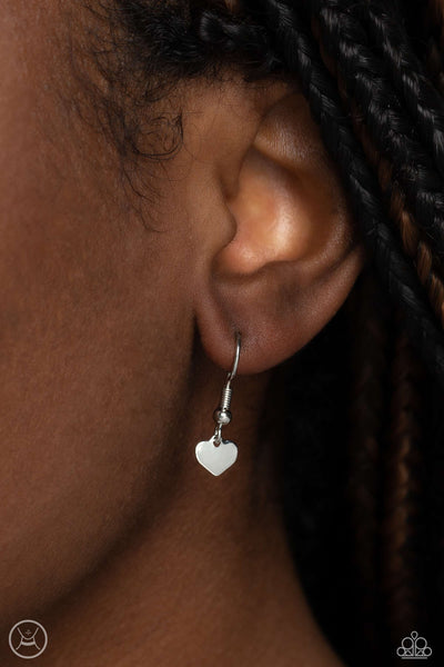 PUBLIC DISPLAY OF AFFECTION - SILVER HEART CHOKER NECKLACE - PAPARAZZI