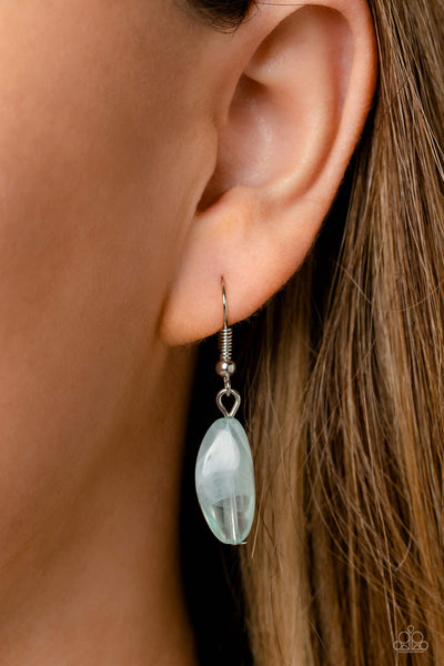 LAYERED LASS - BLUE BEAD SILVER LAYERED NECKLACE - PAPARAZZI