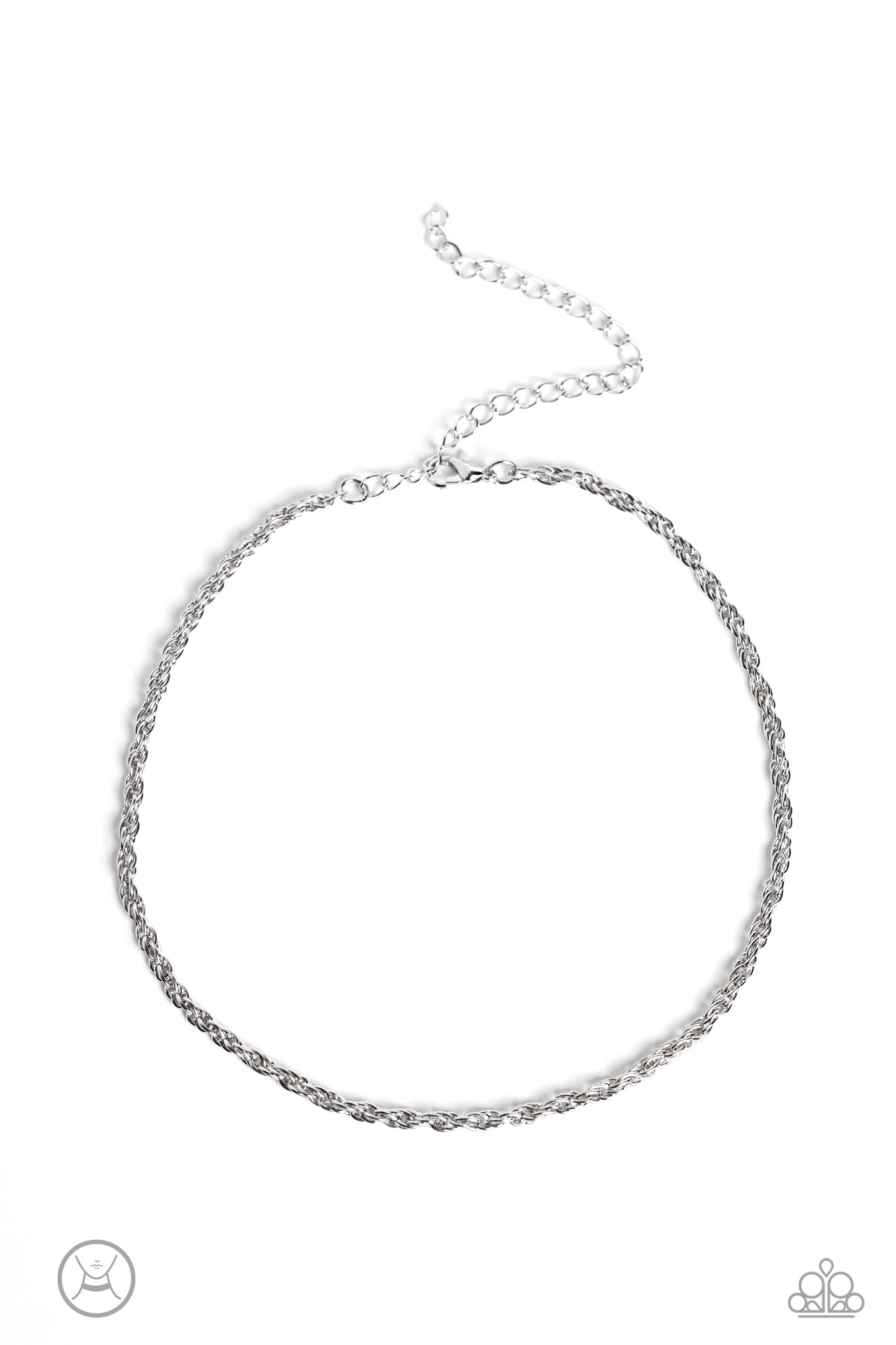 GLIMMER OF ROPE - SILVER CHOKER NECKLACE - PAPARAZZI
