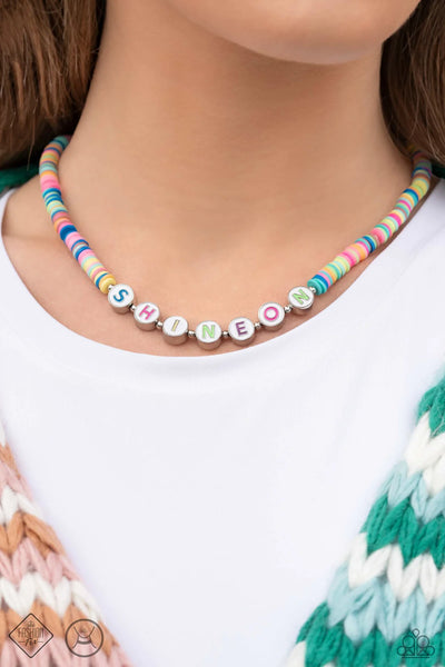 PSYCHEDELIC GLOW - MULTI COLOR "SHINE ON" CHOKER NECKLACE - PAPARAZZI - FASHION FIX APRIL 2023