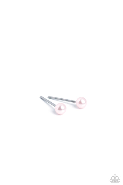DAINTY DETAILS - PINK PEARL POST EARRINGS - PAPARAZZI