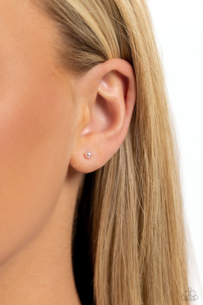 DAINTY DETAILS - PINK PEARL POST EARRINGS - PAPARAZZI