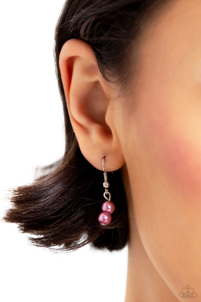 SASS WITH FLYING COLORS - MULTI PINK BLUE PURPLE PEARL SILVER LAYERED NECKLACE - PAPARAZZI