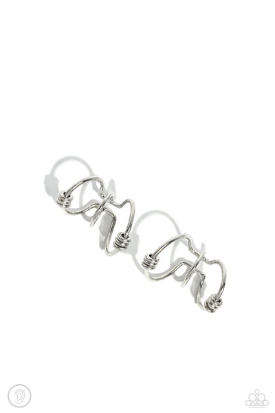MOBILE MAVEN - CUFF SILVER EARRINGS - PAPARAZZI